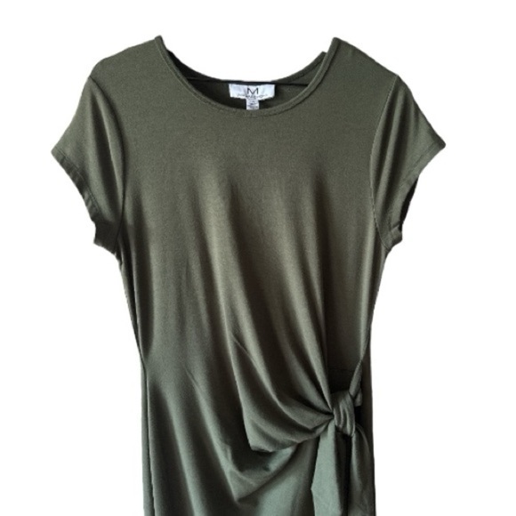 Magaschoni Green Stretch Jersey Midi Dress NWT Large Casual Workwear Evening - Picture 2 of 6